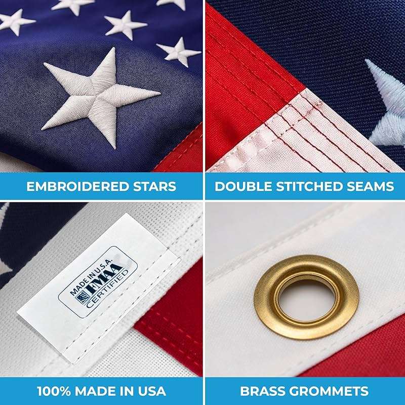 American Flag | American Flags for Outside 3X5 |100% Made in USA Flag-not imported - Premium US Flag 3X5 Heavy Duty Outdoor with Embroidered Stars and Sewn Stripes. - Image 5