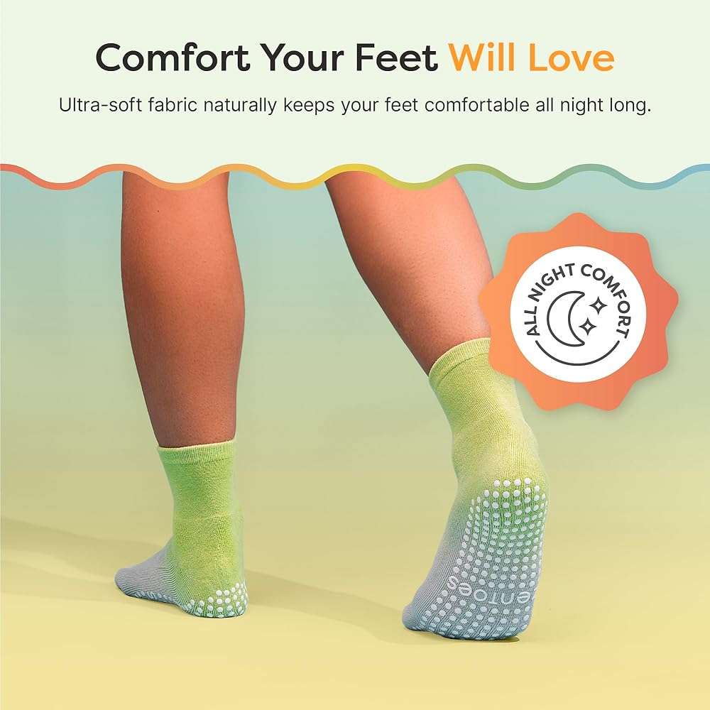 ZenToes Moisturizing Socks for Dry Cracked Feet - Bamboo Viscose Blend Spa Socks with Aloe Vera Gel Lining, Non-Slip Grippers, Self Care Gifts, Stocking Stuffers for Women (Mint Sky, 1 Pair) - Image 3