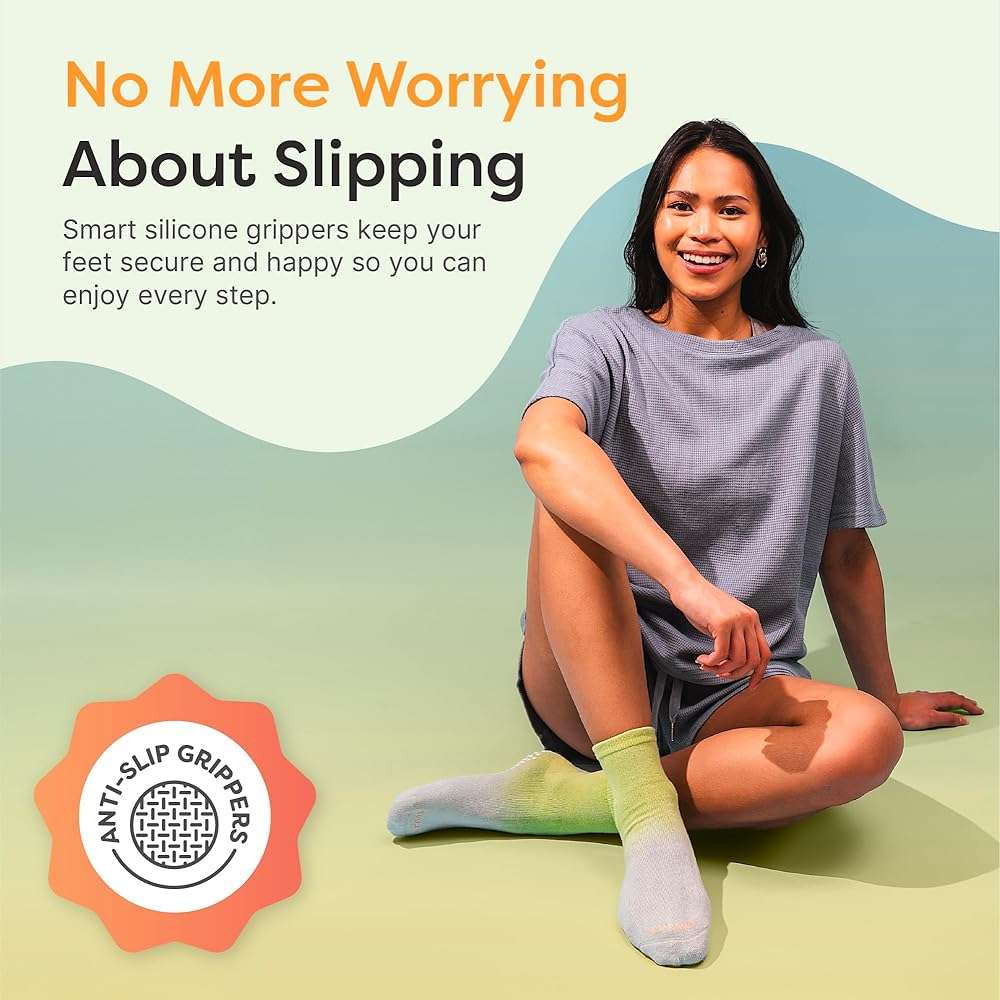 ZenToes Moisturizing Socks for Dry Cracked Feet - Bamboo Viscose Blend Spa Socks with Aloe Vera Gel Lining, Non-Slip Grippers, Self Care Gifts, Stocking Stuffers for Women (Mint Sky, 1 Pair) - Image 4