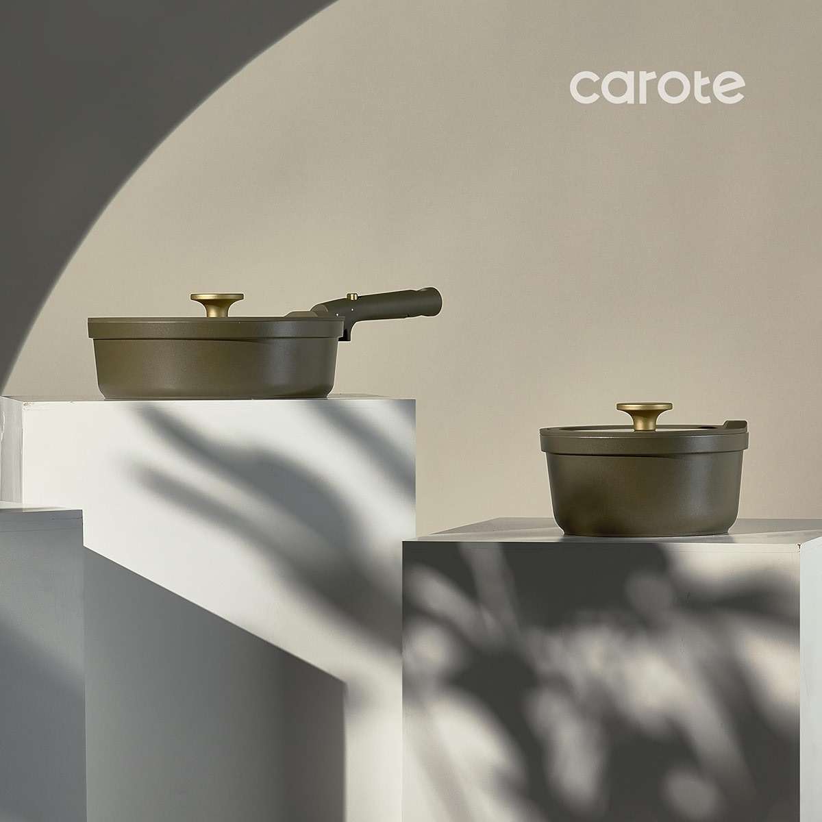 Carote 21pcs Ceramic Cookware Set with Detachable Handles, Pots and Pans Set Non Stick, RV Kitchen Cooking Pot and Pan, Dishwasher Safe, Non-toxic Induction Cookware PFAS and PFOA Free, Olive Green - Image 7