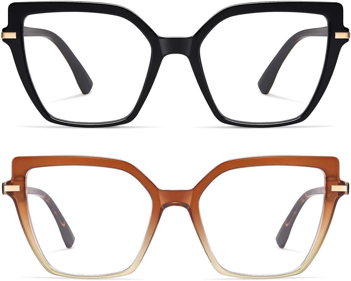 AMOMOMA Trendy Square Blue Light Blocking Reading Glasses for Women Women's Readers Spring Hinge AM6082 - Image 3