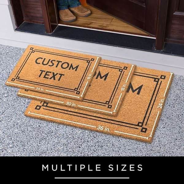 Personalized Door Mat, Custom Coir Doormat, Customize with Text, Front Door Mat, Indoor/Outdoor, Housewarming, Heavy Duty Slip Resistant Backing, Natural Coir Material - Image 2