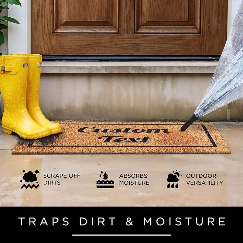 Personalized Door Mat, Custom Coir Doormat, Customize with Text, Front Door Mat, Indoor/Outdoor, Housewarming, Heavy Duty Slip Resistant Backing, Natural Coir Material - Image 5