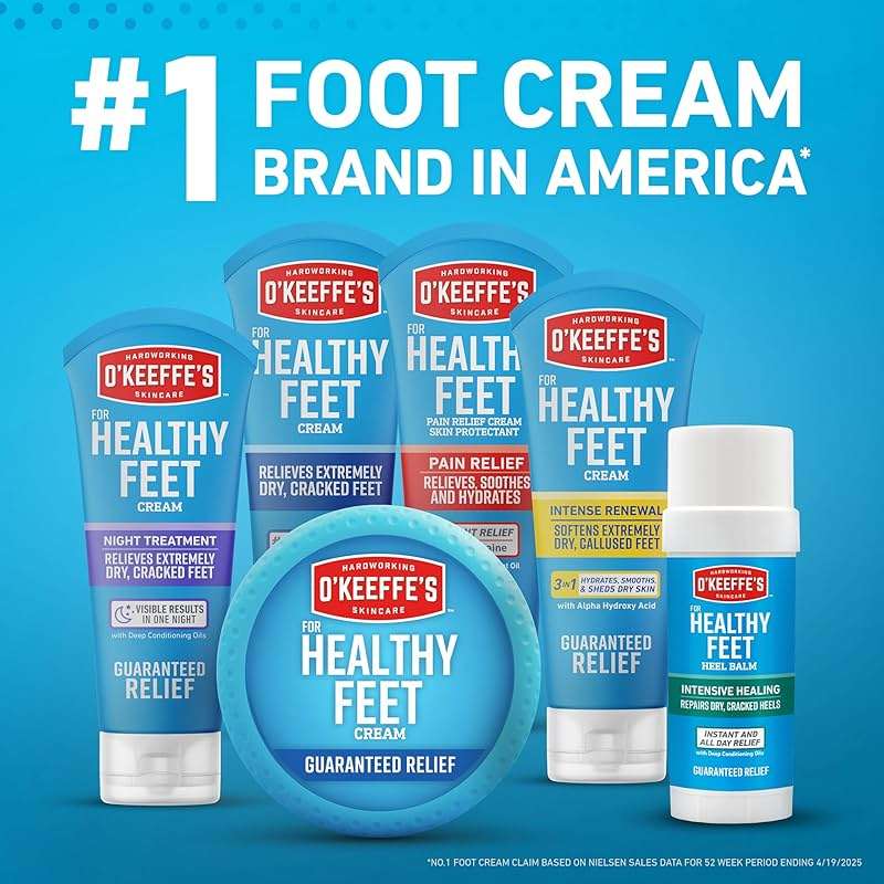 O’Keeffe’s for Healthy Feet Heel Repair Kit with Urea & Lactic Acid – (1 Pair) Reusable Foot Sleeves + 3 oz. Intense Renewal Foot Cream, Exfoliates & Softens Dry Heels - Image 9