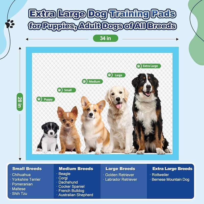 Puppy Pads XL 100 Count, Dog Pee Pads Extra Large, 34"x28" Pee Pads for Dogs, X-Large Disposable Dog Training Pads Super Absorbent&Leak-Proof, Crate Potty Piddle Pads for Doggy, Pet Supplies - Image 2