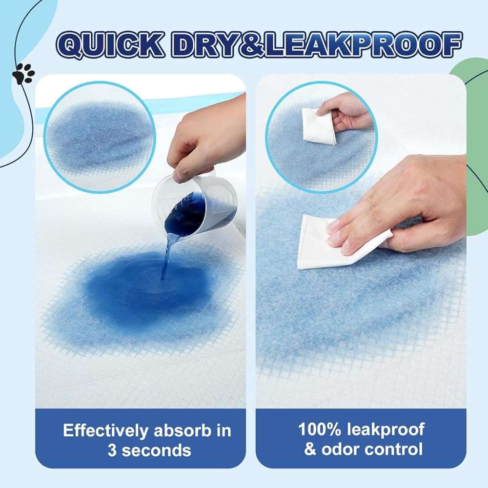 Puppy Pads XL 100 Count, Dog Pee Pads Extra Large, 34"x28" Pee Pads for Dogs, X-Large Disposable Dog Training Pads Super Absorbent&Leak-Proof, Crate Potty Piddle Pads for Doggy, Pet Supplies - Image 4