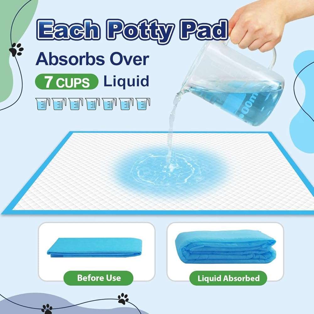 Puppy Pads XL 100 Count, Dog Pee Pads Extra Large, 34"x28" Pee Pads for Dogs, X-Large Disposable Dog Training Pads Super Absorbent&Leak-Proof, Crate Potty Piddle Pads for Doggy, Pet Supplies - Image 7