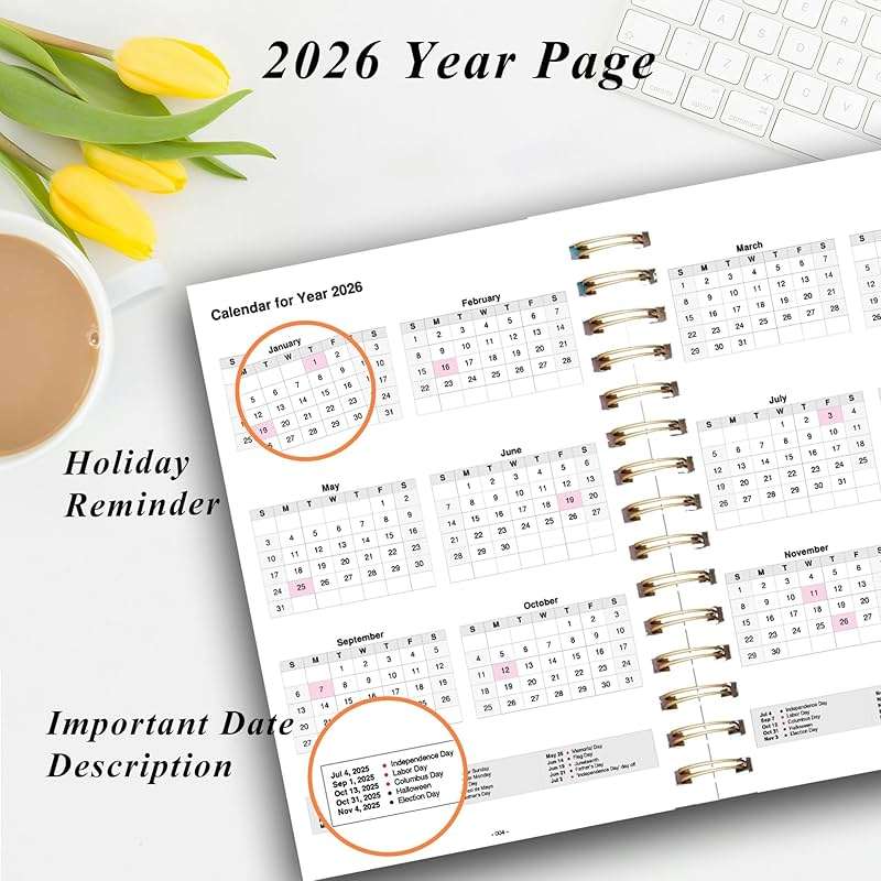 2026 Weekly and Monthly Planner, From January 2026 to December 2026, 5.5" x 8.5" Daily Planner for Productivity, Goal Setting & Time Management, Organizer for Work & School - Black Hard Cover - Image 6