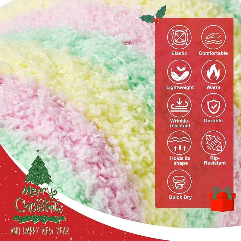 Zando Christmas Fuzzy Striped Thigh High Socks for Women Over the Knee Socks Thigh Highs Leg Warmers Drawstring Gift Bags - Image 5