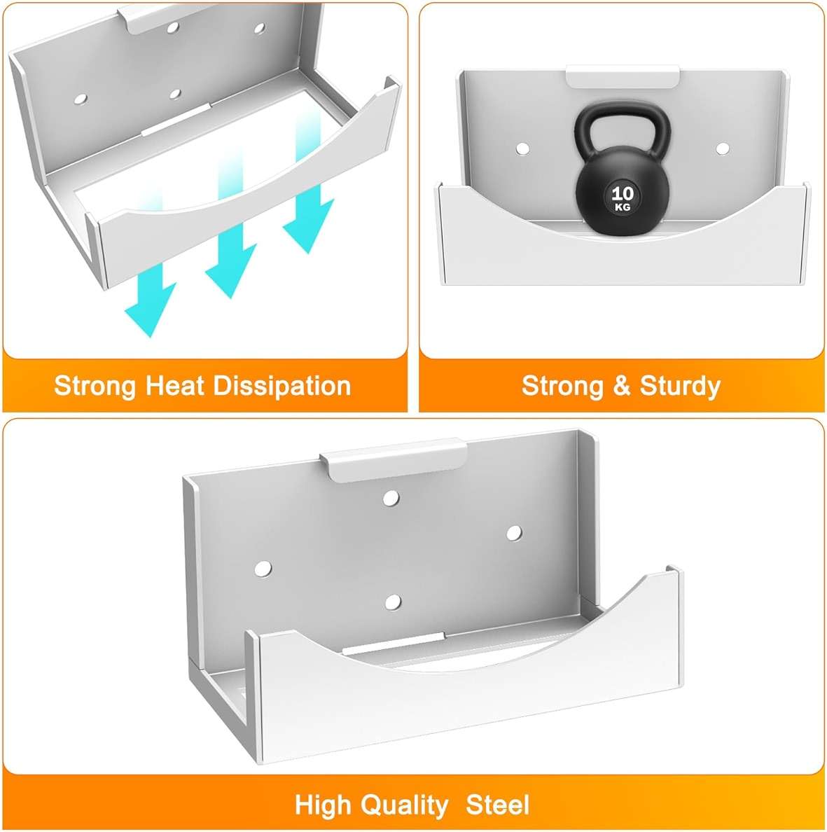 Wall Mount Holder Compatible for Xbox Series S, Wall Mount Stand Kit for XSS System, Wall Shelf Bracket Compatible for Xbox Series S, The XSS Game Console and Accessories on Wall Near or Behind TV Left/Right - Image 2