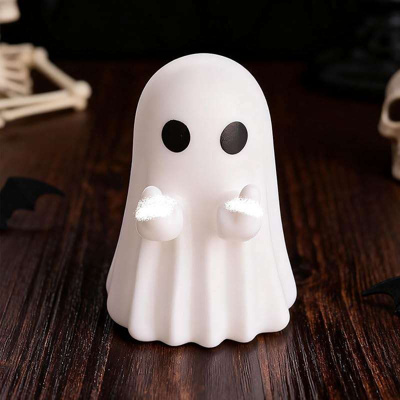 Halloween Ghost Figurine, Cute Finger Ghost Resin Statue, Halloween Decorations Indoor, Spooky Farmhouse Tiered Tray Decor for Indoor, Porch, Shelf - Image 3