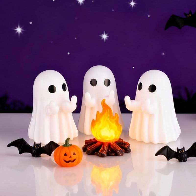 Halloween Ghost Figurine, Cute Finger Ghost Resin Statue, Halloween Decorations Indoor, Spooky Farmhouse Tiered Tray Decor for Indoor, Porch, Shelf - Image 5
