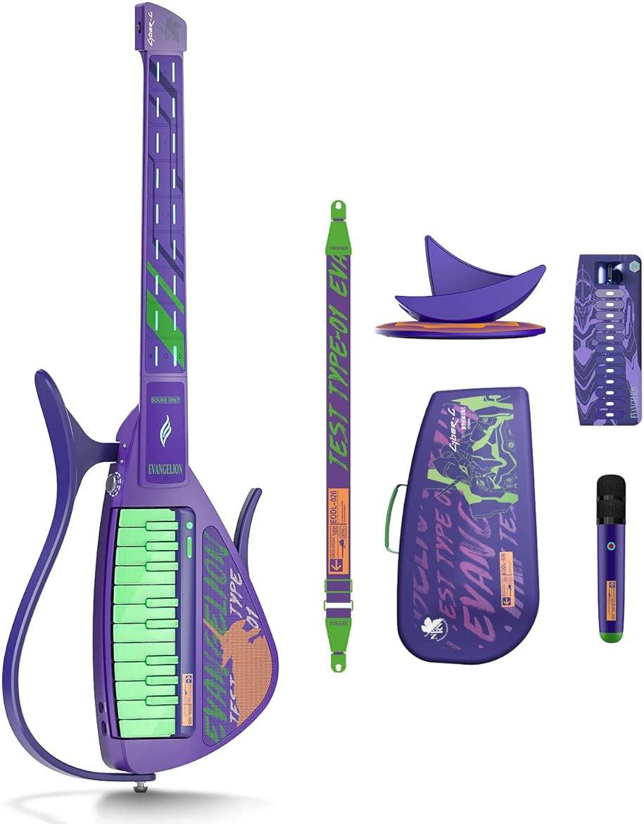 Enya CYBER-G Smart Guitar,Official Evangelion Collaboration, Stringless Guitar with APP Learning,Built-in Effects & Bluetooth,Portable Guitars for All Skill Levels,Gift Box Set - Image 1