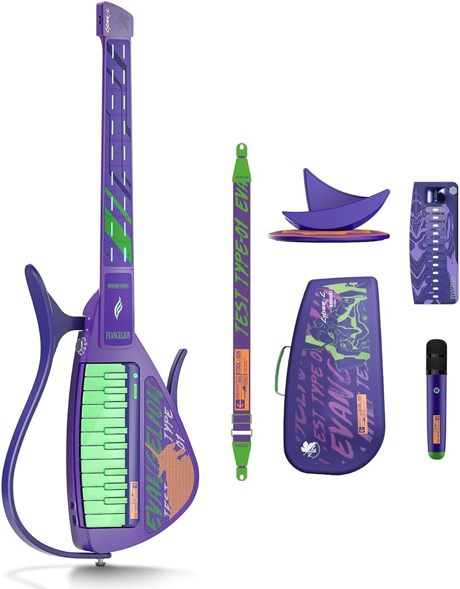 Enya CYBER-G Smart Guitar,Official Evangelion Collaboration, Stringless Guitar with APP Learning,Built-in Effects & Bluetooth,Portable Guitars for All Skill Levels,Gift Box Set - Product Image
