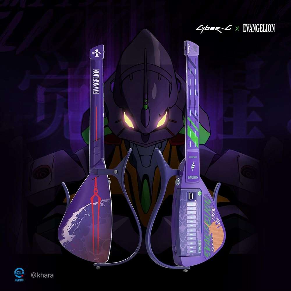 Enya CYBER-G Smart Guitar,Official Evangelion Collaboration, Stringless Guitar with APP Learning,Built-in Effects & Bluetooth,Portable Guitars for All Skill Levels,Gift Box Set - Image 3