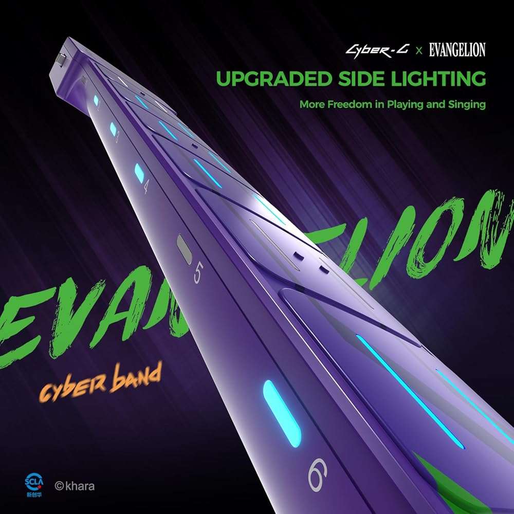 Enya CYBER-G Smart Guitar,Official Evangelion Collaboration, Stringless Guitar with APP Learning,Built-in Effects & Bluetooth,Portable Guitars for All Skill Levels,Gift Box Set - Image 5