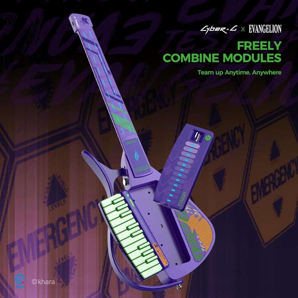Enya CYBER-G Smart Guitar,Official Evangelion Collaboration, Stringless Guitar with APP Learning,Built-in Effects & Bluetooth,Portable Guitars for All Skill Levels,Gift Box Set - Image 7