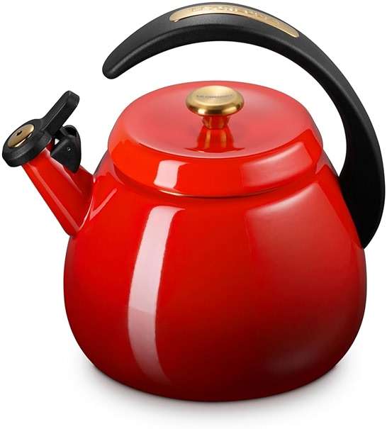 Le Creuset Enamel On Steel Signature Cloche Kettle, 2.2 qt., Cerise with Gold Knob - Image 1
