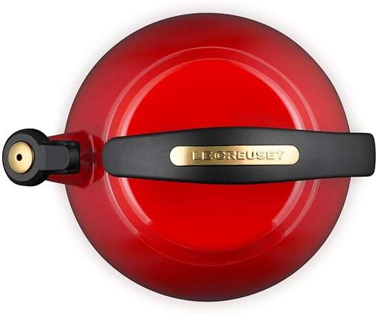 Le Creuset Enamel On Steel Signature Cloche Kettle, 2.2 qt., Cerise with Gold Knob - Image 5