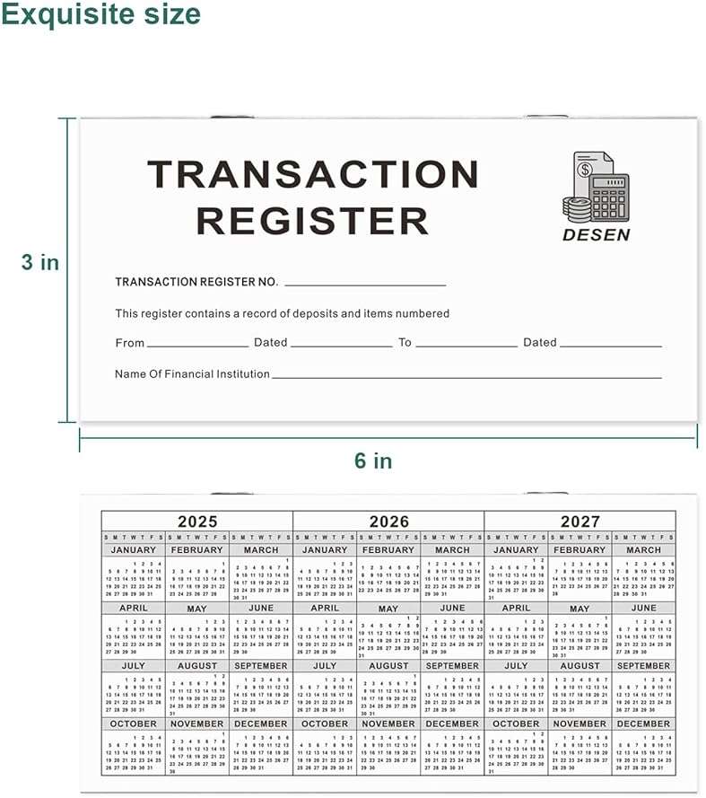DESEN Checkbook Register 12 Pack – 6×3 Inch Blank Check Registers for Personal & Business Use, Track Checking, Savings & Credit Card Transactions, Ultimate Ledger Book Refill Set (6″ x 3″) - Image 3
