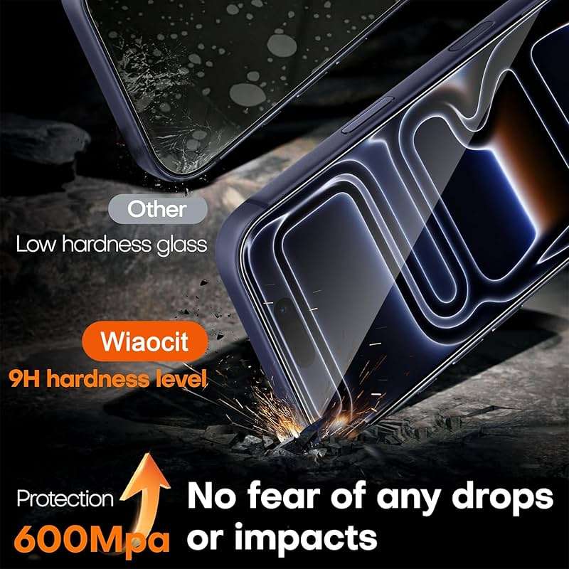 Wiaocit 3 Pack Tempered Glass Screen Protector for iPhone 17 Pro, 9H Hardness, Bubble Free, Case Friendly - Image 3