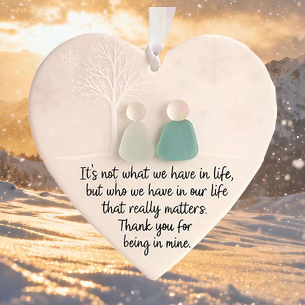 Heart Shaped Sea Glass Friendship Decor - Eternal Friendship Keepsake - Christmas Tree Ornaments & Hanging Pendants, Best Friend Sea Glass Art (12pcs) - Image 4