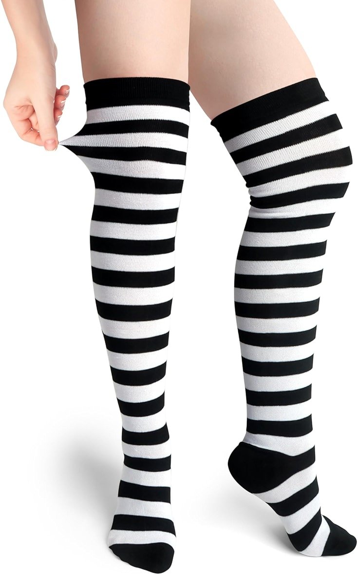 Landisun Thigh High Socks Leg Warmers Boot Stockings Witch Halloween Costumes - Product Image