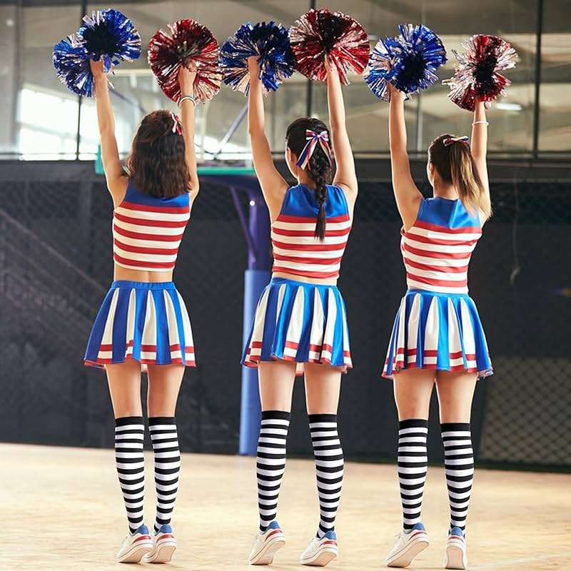 Landisun Thigh High Socks Leg Warmers Boot Stockings Witch Halloween Costumes - Image 2