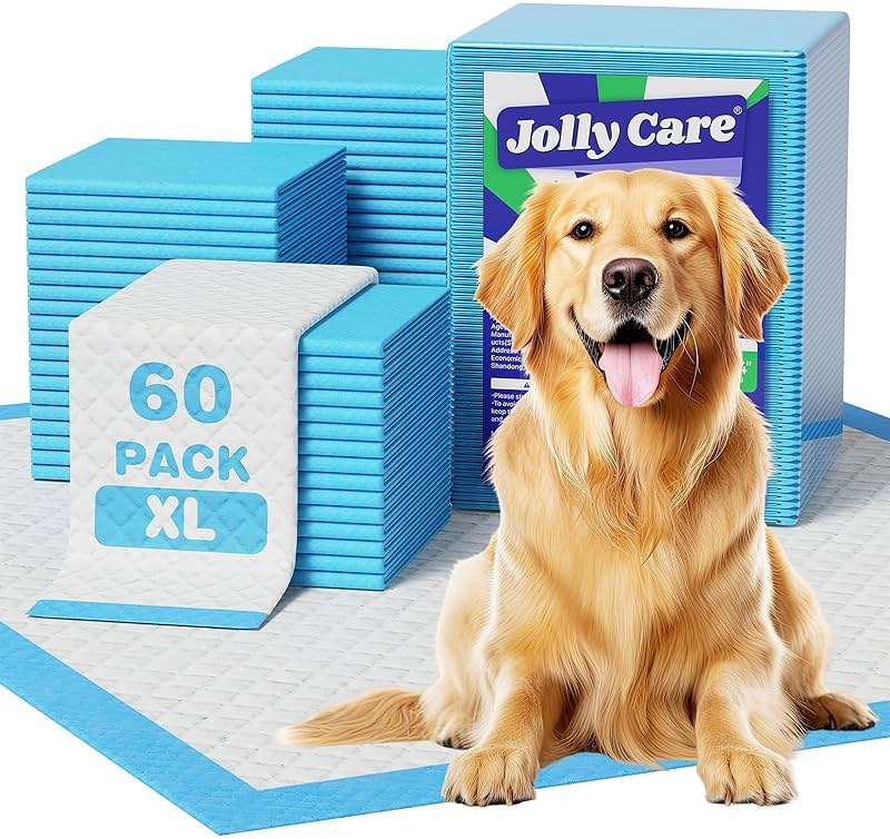 Jolly Care Extra Large Puppy Dog Pee Pads 28" x 34"-60 Count, Super Absorbent Disposable Dog Training Pads, Quick Drying, Leak-Proof, Ultra Thick Potty Pads for Dogs, Puppies, Doggie, Cats, Rabbits - Image 1