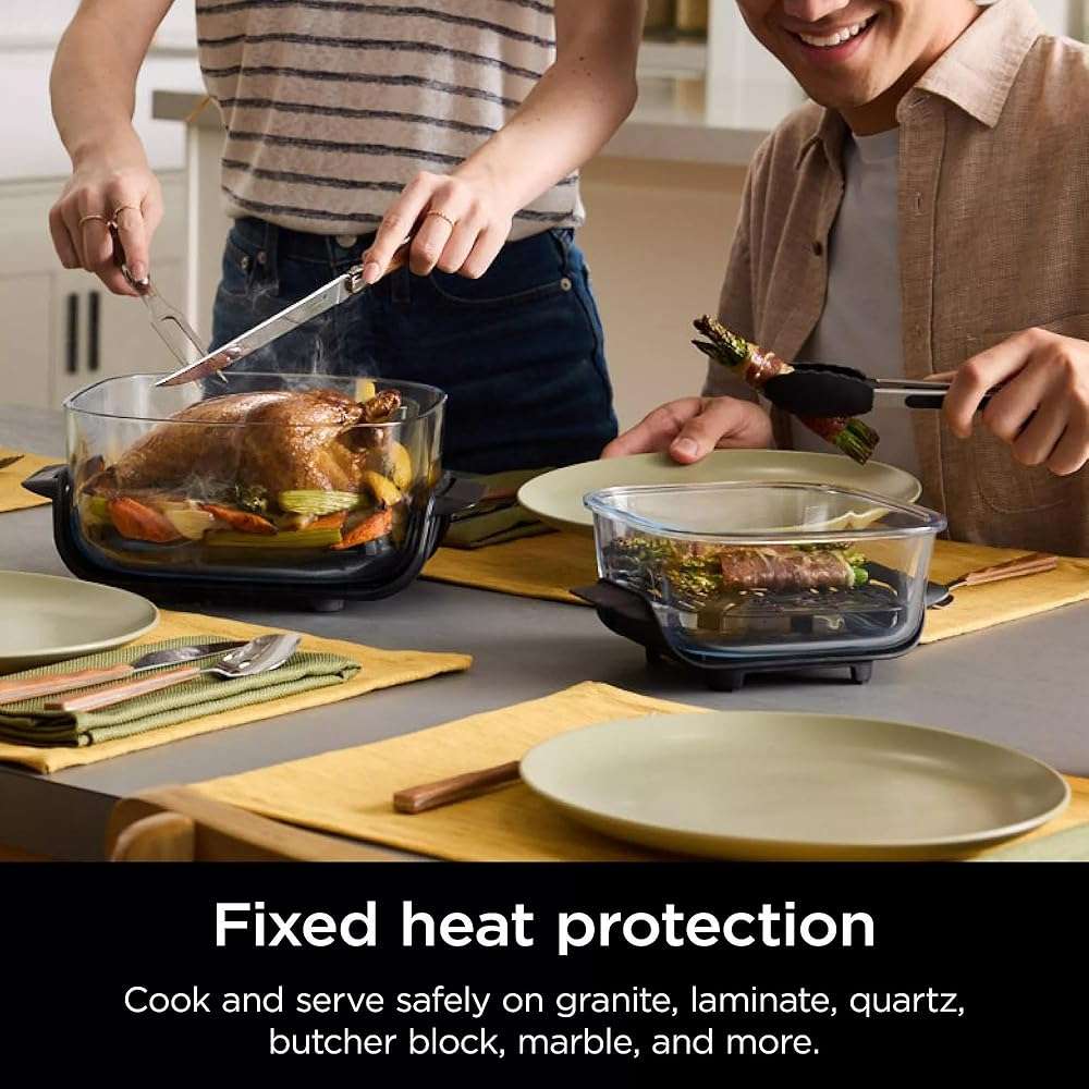 Ninja Crispi 5-in-1 Portable Glass Air Fryer Cooking System, 1500W, 6-Cup, 4-Quart & 2.5-Quart TempWare Containers With Lids, Microwave, Freezer & Dishwasher Safe, Blue, FN103CO (RENEWED) - Image 2