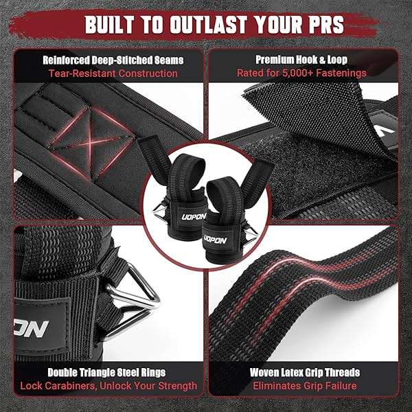 Weight Lifting Straps with Rings, 2 in 1 Wrist Straps for Weightlifting and Cable Machine with Double Triangle Rings and Non-slip Latex Thread, Lifting Cuffs for Home Gym Workout - Image 3