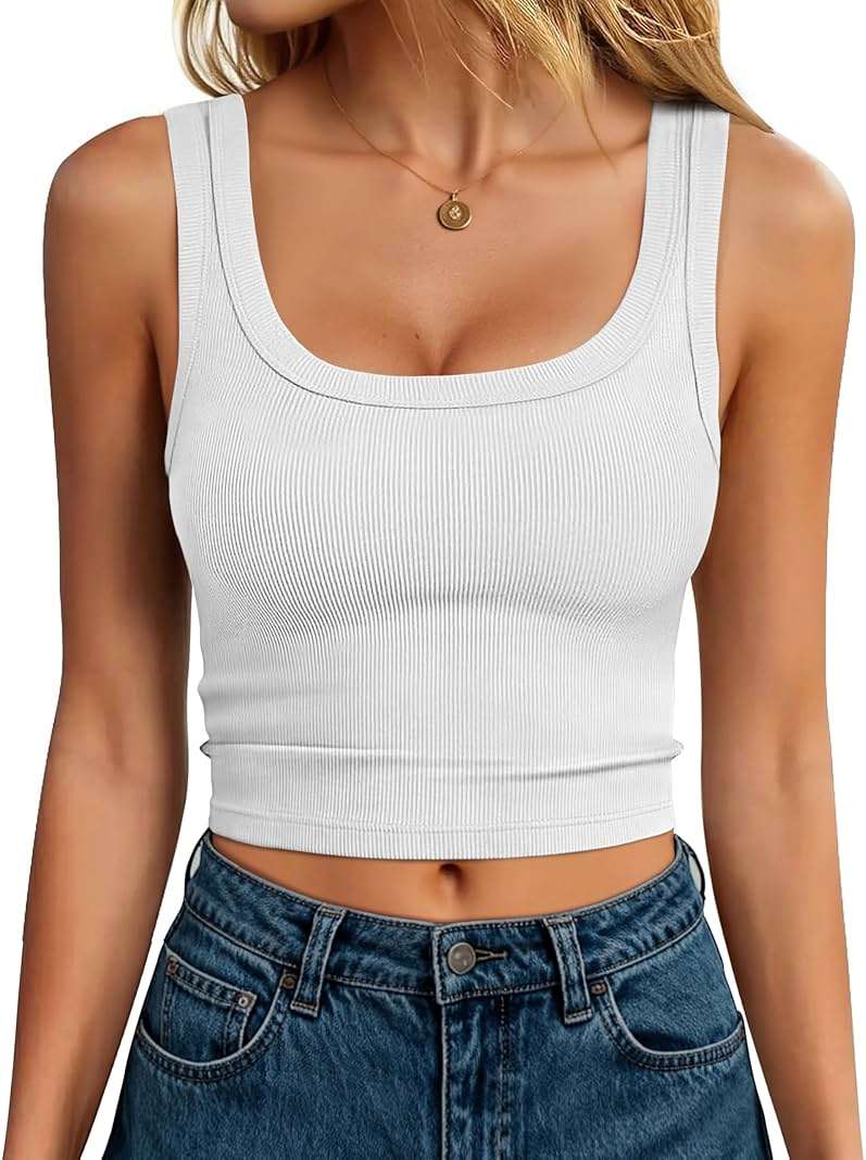ANRABESS Womens Crop Tank Tops, Soft Breathable Ribbed Slim Fit, Comfy for Basic,Casual,Going Out&Daily Wear - Image 1