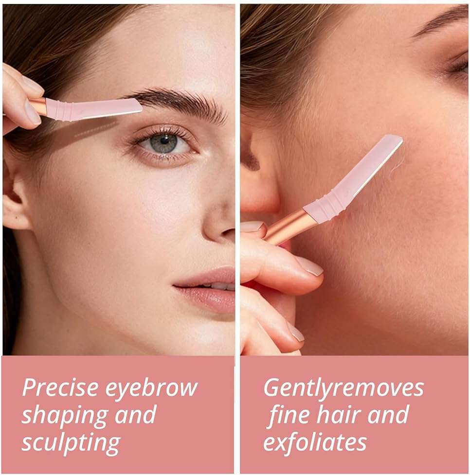Mistfree Dermaplane Razor for Women Face, Eyebrow Razor with Reusable Handle and 10 Refill Blades, Professional Dermaplaning Tool Face Razors for Exfoliation, Peach Fuzz Removal, Eyebrow Shaping - Image 5