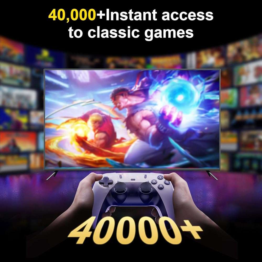 Retro Gaming Console, Game Stick,4K HDMI Output, 40,000+ Games and 23 Emulators, Dual 2.4G Wireless Controllers,Plug and Retro Play Video Games for TV (M15) - Image 2