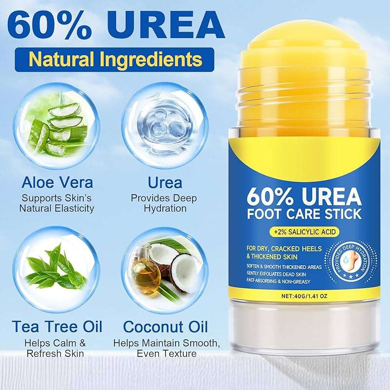 ZIXAOK 60% Urea + 2% Salicylic Acid Foot Repair Stick - Intensive Treatment for Dry, Cracked Heels & Calluses, Exfoliates Dead Skin, Moisturizes Feet, Knees, Elbows, All-in-One Care, 1.4 oz - Image 2