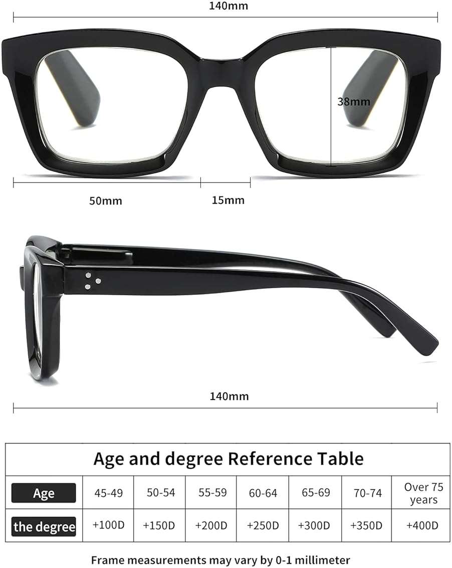 ZXYOO 3 Pack Oversize Square Design Reading Glasses for Women, Blue Light Blocking Computer Reader - Image 5
