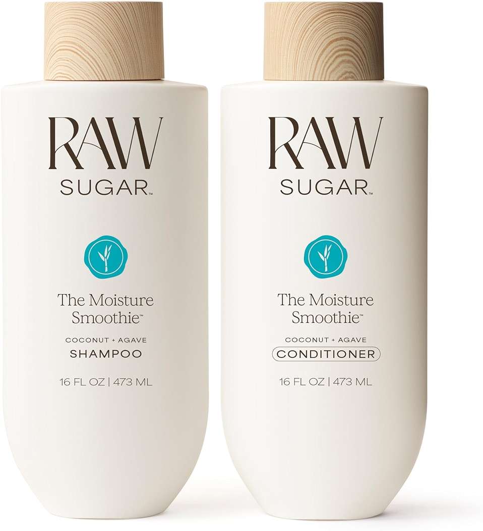 Raw Sugar The Moisture Smoothie Shampoo and Conditioner with Coconut Oil, Agave, & Sweet Almond Oil, Hydrates & Nourishes Dry Hair, Formulated without SLS/SLES or Parabens - Image 1