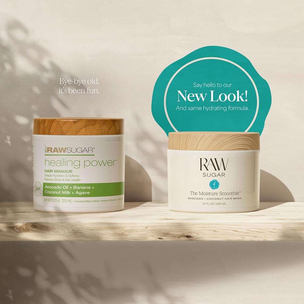 Raw Sugar The Moisture Smoothie Shampoo and Conditioner with Coconut Oil, Agave, & Sweet Almond Oil, Hydrates & Nourishes Dry Hair, Formulated without SLS/SLES or Parabens - Image 9