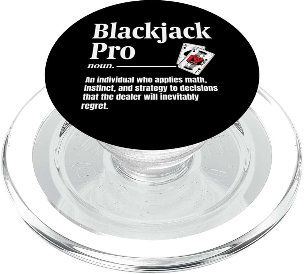 Blackjack Pro Definition Black Jack Funny Casino Card Game PopSockets PopGrip for MagSafe - Image 1