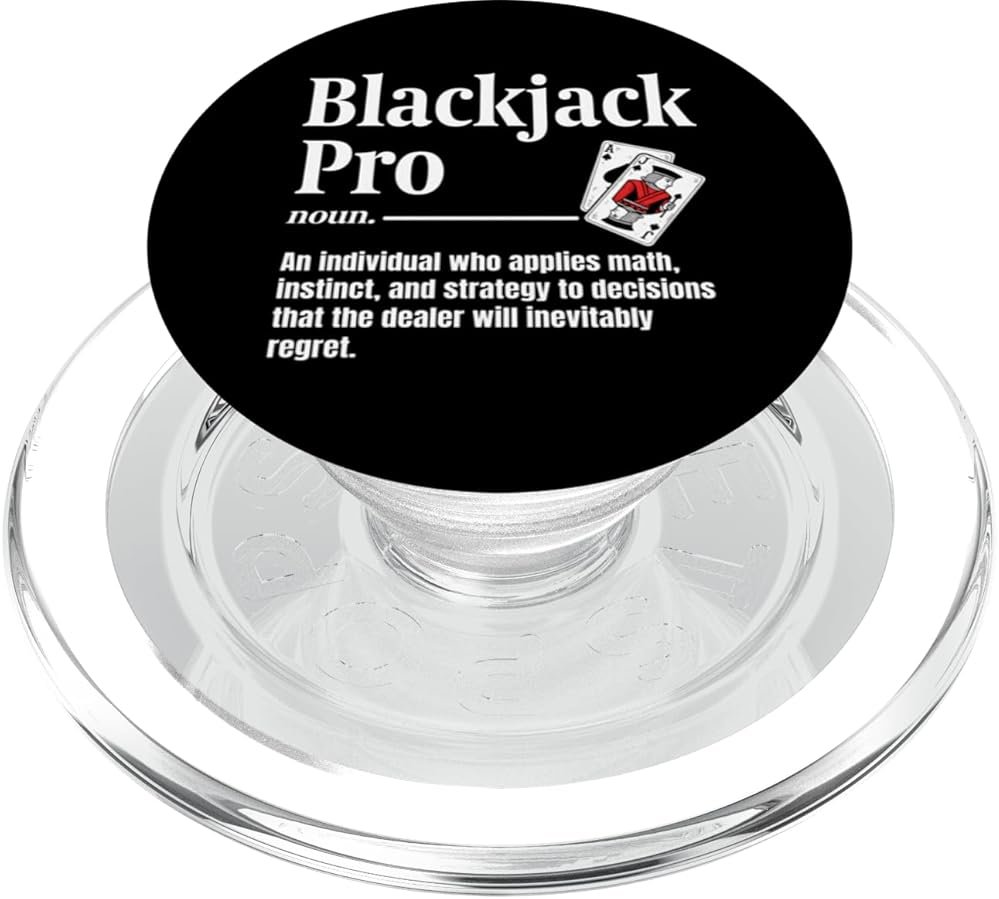 Blackjack Pro Definition Black Jack Funny Casino Card Game PopSockets PopGrip for MagSafe - Product Image