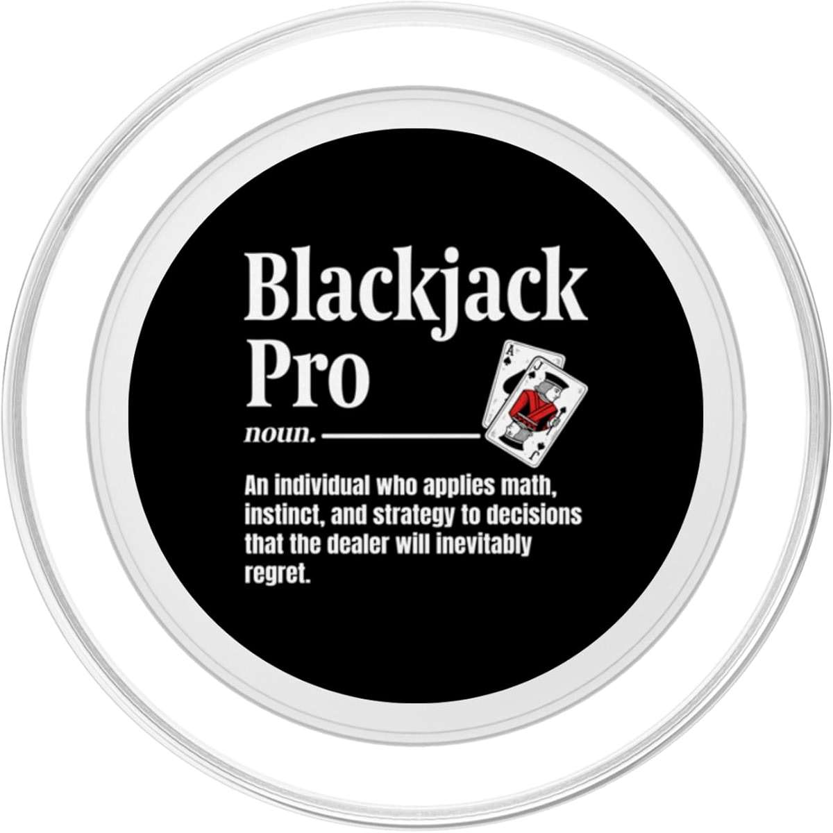Blackjack Pro Definition Black Jack Funny Casino Card Game PopSockets PopGrip for MagSafe - Image 2