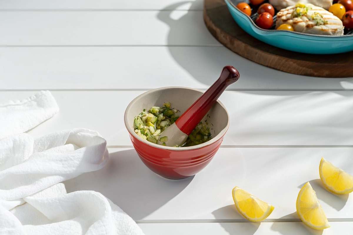 Le Creuset Stoneware Mortar & Pestle, 10 oz., Artichaut - Image 5