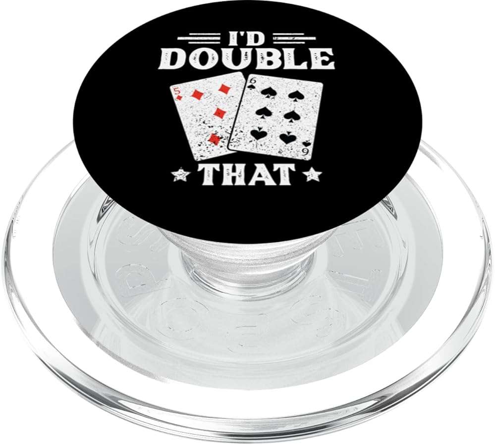 Double Down Blackjack Funny Blackjack Gambling 21 Blackjack PopSockets PopGrip for MagSafe - Image 1