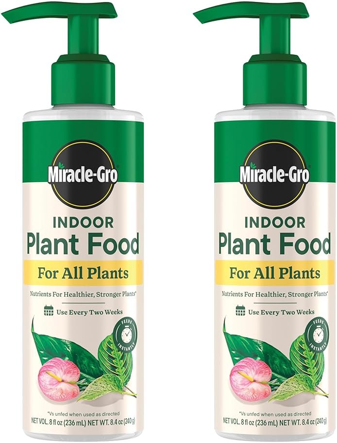 Miracle-Gro Indoor Plant Food for All Plants, Liquid Plant Food for Houseplants, Flowers, Vegetables, Herbs, and More, 8 fl. oz., 2-Pack - Product Image