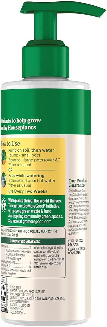 Miracle-Gro Indoor Plant Food for All Plants, Liquid Plant Food for Houseplants, Flowers, Vegetables, Herbs, and More, 8 fl. oz., 2-Pack - Image 10