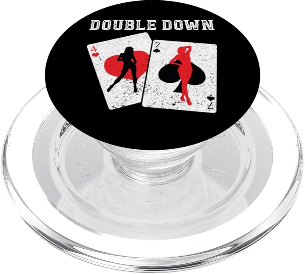 Funny Blackjack Double Down Casino Gambling 21 Blackjack PopSockets PopGrip for MagSafe - Product Image