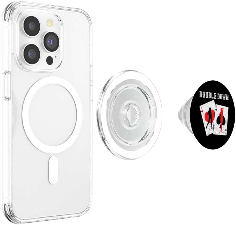 Funny Blackjack Double Down Casino Gambling 21 Blackjack PopSockets PopGrip for MagSafe - Image 3