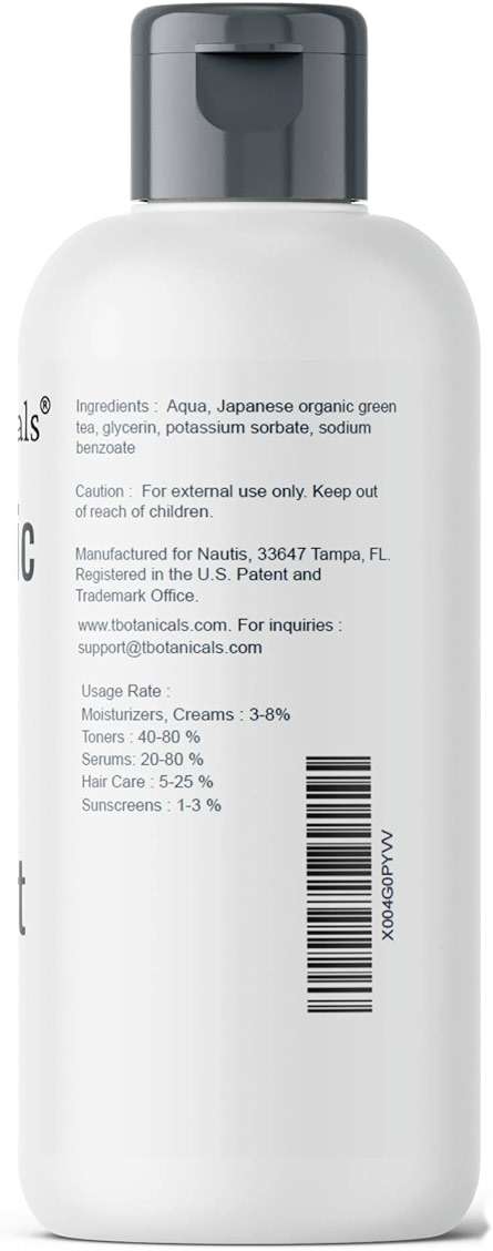 Liquid Green Tea Extract Standardized for Cosmetic Use, Concentrated Alcohol-Free Organic Cosmetic Grade Ingredient for Topical Applications, Skin, Face, Hair, DIY (8 oz) - Image 9