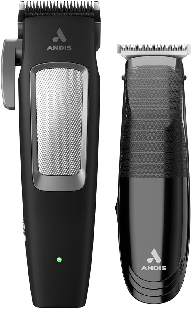 Andis 561506 inCRED Cordless Adjustable Hair Clipper & Close-Cutting T-Blade Trimmer Combo Set, 23-Piece Kit, Powerful Motor, Lithium-Ion Battery, Black - Product Image