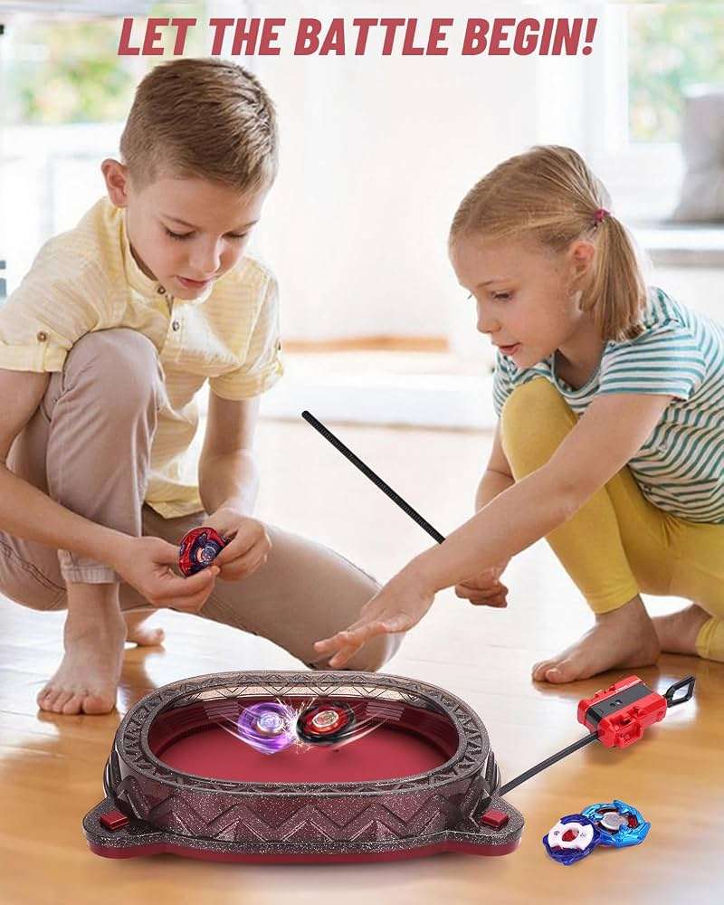 BGOVTAPO X Stadium Starter Kit - with 12 X Tops, 3 Launchers & Arena for Battle, Ultimate Competitive Spin Top Battle Set, Gift for Kids, Boys, Girls Ages 6+ - Image 2
